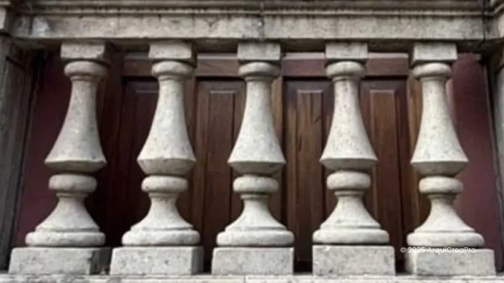 Balaustrada histórica arquitectónica, guía técnica sobre criterios, materiales y restauración patrimonial.