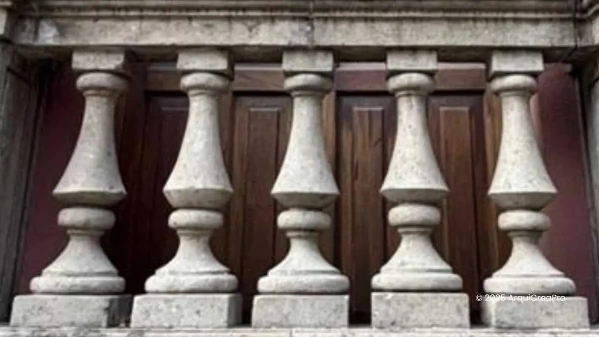 Balaustrada histórica arquitectónica, guía técnica sobre criterios, materiales y restauración patrimonial.