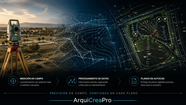 Levantamiento topogr&aacute;fico con estaci&oacute;n total y generaci&oacute;n de planos en AutoCAD a partir de medici&oacute;n en campo.