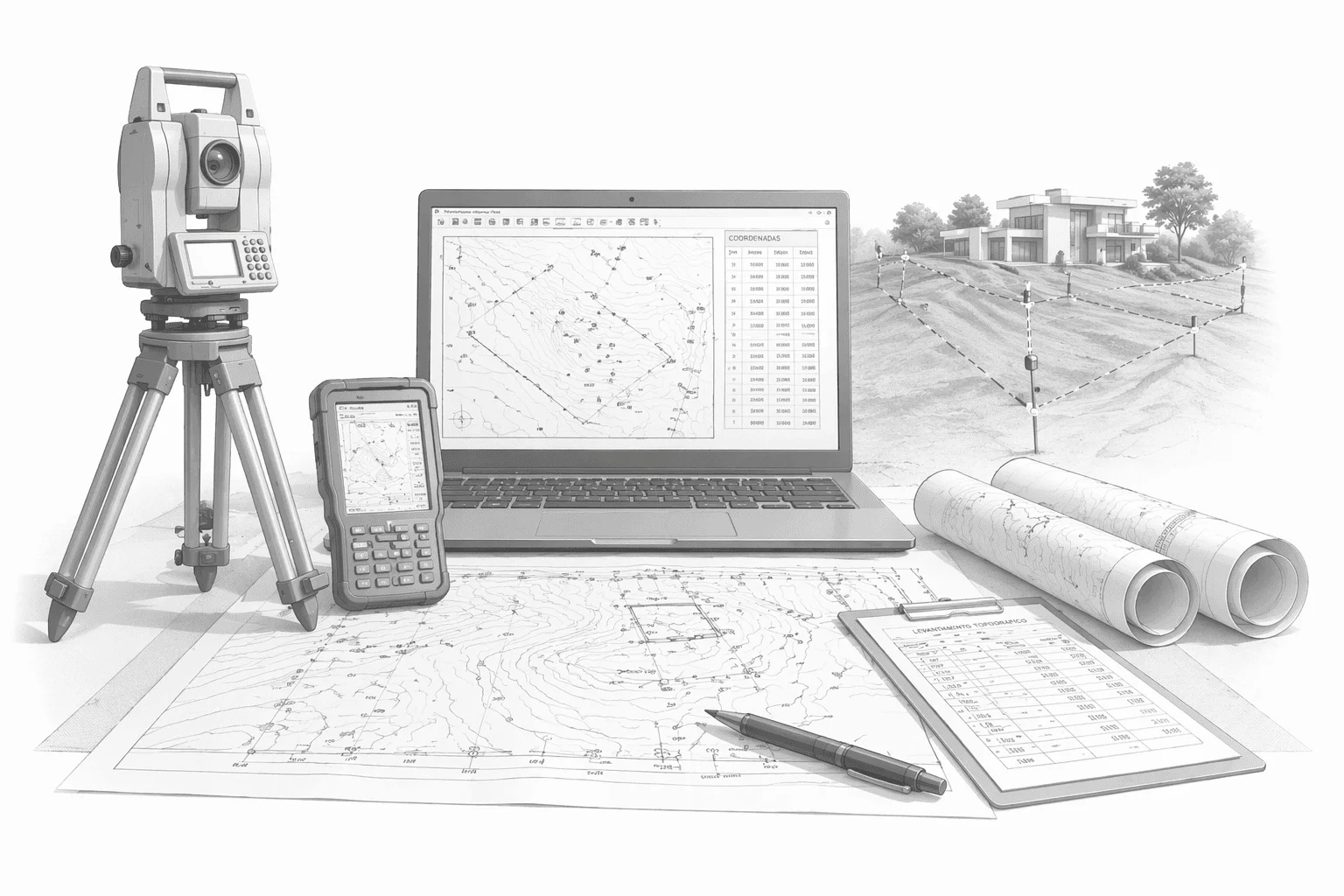 levantamiento topografico y medicion de terreno para proyecto arquitectonico